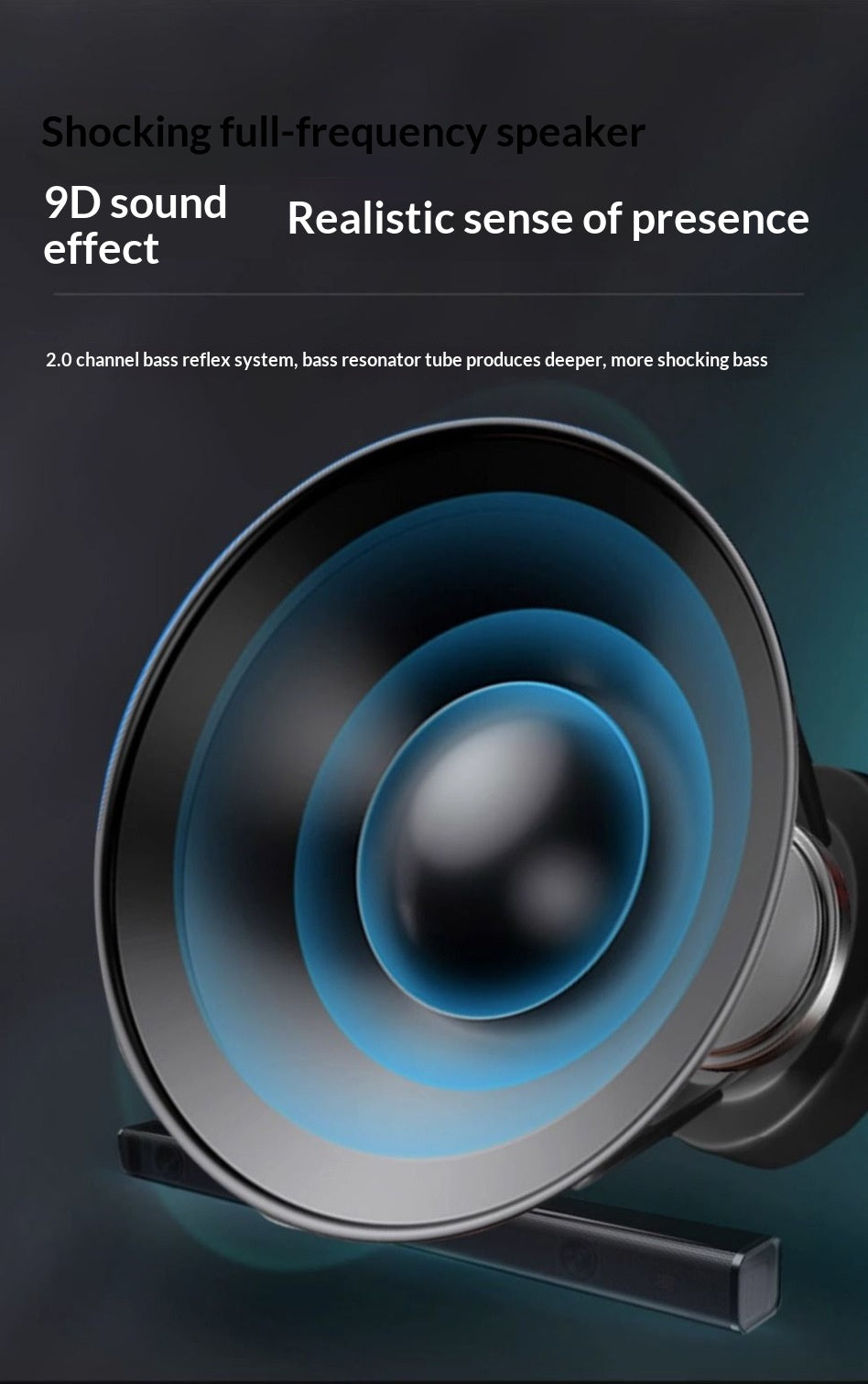 Altavoz Bluetooth Portátil 10W con Subwoofer y Luces RGB